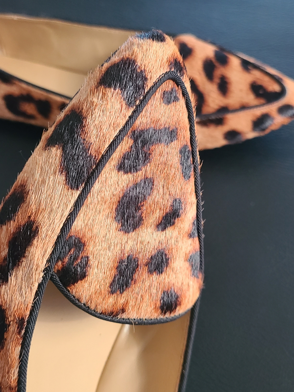 Talbots Leopard-Print Calf Hair Pointed Flats Loafers - Picture 8 of 11